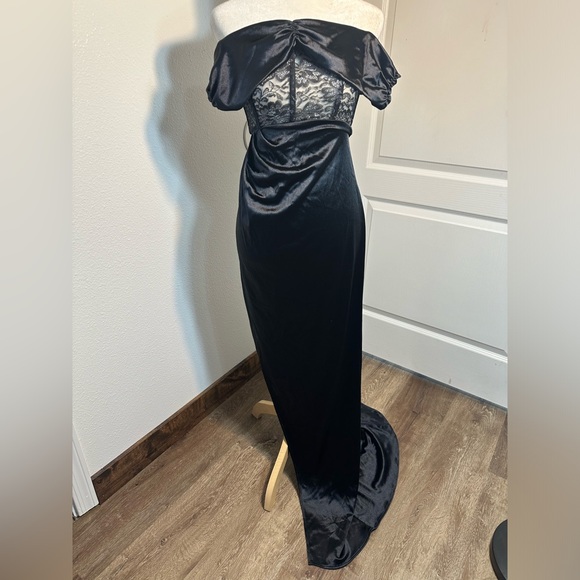 Floral Glitter Corset Dress in Black prom or evening corset sexy dress - Picture 3 of 17